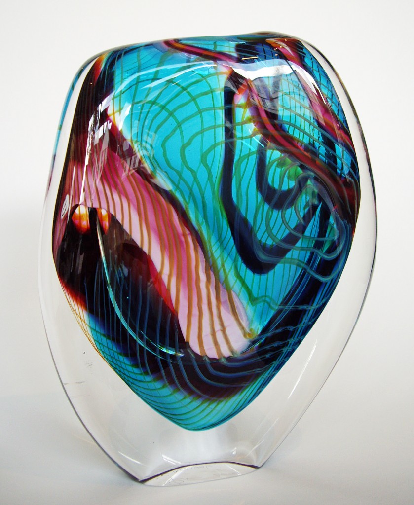 Contemporary Glass art sculpture by David Flower